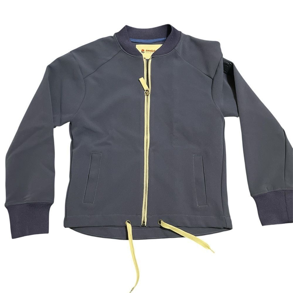 Invicta Kids Jacket in Navy Blue with Lemon Highlights